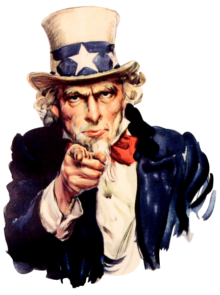 Green-tinted Uncle Sam pointing at you